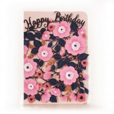 Paper Cut Art Happy Birthday Greeting Card