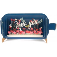 Message in A Bottle Love You Heart Pop Up Birthday Greeting Card