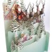 Santa's Sleigh Over Rooftops 3D Pop Up Christmas Greeting Card 