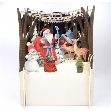 Santa & Snowman with Gifts 3D Pop Up Christmas Greeting Card