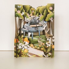 Piano in the forest 3D cards