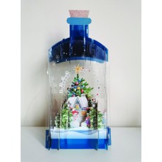 Message in a Bottle Snowman and Fairy wheel 3D Christmas Keepsake Art Bottle with Mini Card