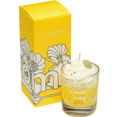 Lemon Drop piped Glass Candle