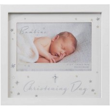 Baby Gift Christening Photo Frame With Cross and Stars