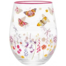 The Leonardo Collection Butterfly Garden Stemless Gin Cocktail Glass Tumbler