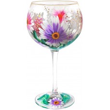 Hand Painted Cosmos Gin Glass