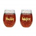 Gold Stemless Wine Hubby & Wifey