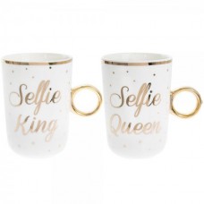 Selfie King Queen Mugs