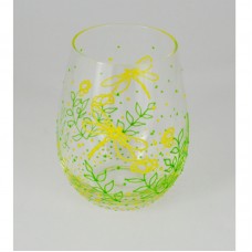 Stemless Wine Glass - Dragonfly - Yellow