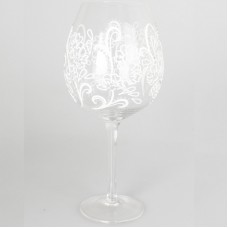 Wine Glass - White And Silver