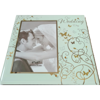 Wedding Day Photo Frame 4x6 Gold Glitter