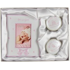 Christening Gift My First Curl and Tooth and Frame 2 x 3  It's A Girl