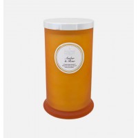 AMBER AND ROSE TALL PILLAR JAR CANDLE