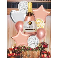 9pcs Wine Bottle Design Balloon Set