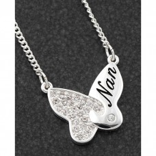 Butterfly Jigsaw Silver Plated Necklace Nan