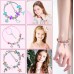 Charm Bracelet Making Kit, Gift Box 66 Pcs Jewellery Making Supplies Including Beads Charm Pendants Snake Chains