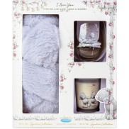 Me To You Moon and back Slipper candle and wine glass Gift Set